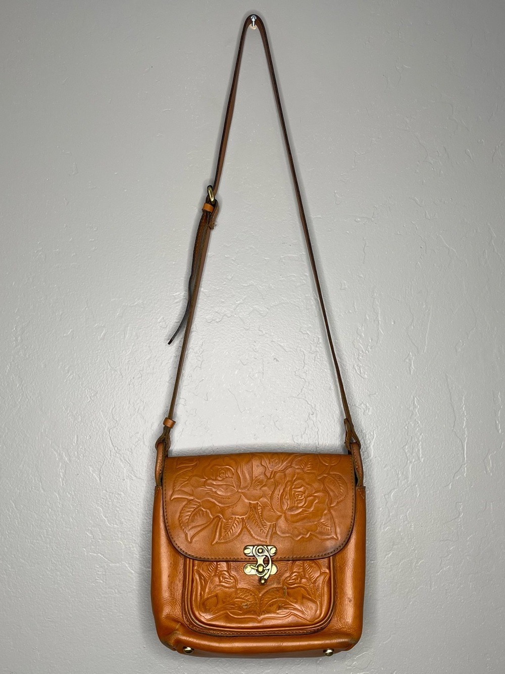 Patricia Nash Brown Leather Leandra Flap Crossbody